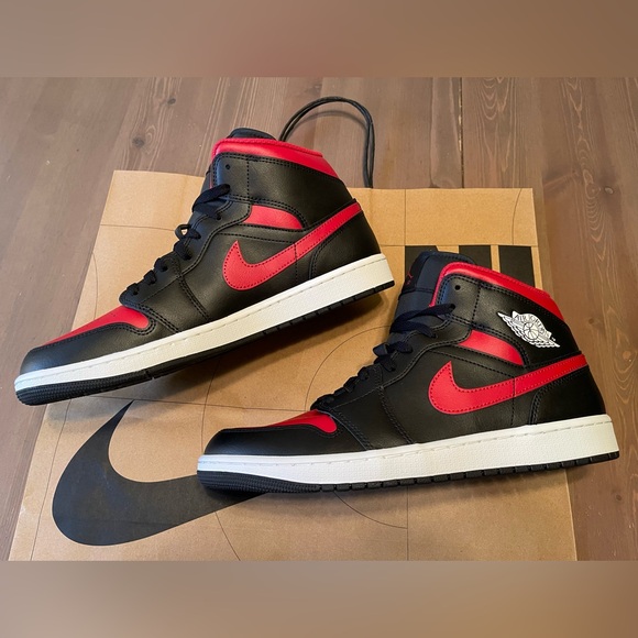 Jordan Other - Air Jordan 1 Mid - Black, Summit White, Varsity Red - Size 12